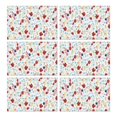 thumbnail image 1 of Pioneer Flower Floral Print Pattern Summer Placemats Table Placemats Set Of 6-Linen Kitchen Washable Placemats Table Mats 12x18 Inch Non-Slip Heat Resistant, 1 of 5