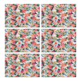 thumbnail image 1 of Pioneer Flower Floral Print Pattern Summer Placemats Table Placemats Set Of 6-Linen Kitchen Washable Placemats Table Mats 12x18 Inch Non-Slip Heat Resistant, 1 of 5