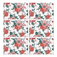 thumbnail image 1 of Pioneer Flower Floral Print Pattern Summer Placemats Table Placemats Set Of 6-Linen Kitchen Washable Placemats Table Mats 12x18 Inch Non-Slip Heat Resistant, 1 of 5