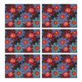 thumbnail image 1 of Pioneer Flower Floral Print Pattern Summer Placemats Table Placemats Set Of 6-Linen Kitchen Washable Placemats Table Mats 12x18 Inch Non-Slip Heat Resistant, 1 of 5