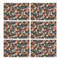 thumbnail image 1 of Pioneer Flower Floral Print Pattern Summer Placemats Table Placemats Set Of 6-Linen Kitchen Washable Placemats Table Mats 12x18 Inch Non-Slip Heat Resistant, 1 of 5