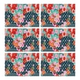 thumbnail image 1 of Pioneer Flower Floral Print Pattern Summer Placemats Table Placemats Set Of 6-Linen Kitchen Washable Placemats Table Mats 12x18 Inch Non-Slip Heat Resistant, 1 of 5