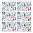 thumbnail image 1 of Pioneer Flower Floral Print Pattern Summer Placemats Table Placemats Set Of 6-Linen Kitchen Washable Placemats Table Mats 12x18 Inch Non-Slip Heat Resistant, 1 of 5