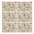 thumbnail image 1 of Pioneer Flower Floral Print Pattern Summer Placemats Table Placemats Set Of 6-Linen Kitchen Washable Placemats Table Mats 12x18 Inch Non-Slip Heat Resistant, 1 of 5