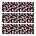 thumbnail image 1 of Pioneer Flower Floral Print Pattern Summer Placemats Table Placemats Set Of 6-Linen Kitchen Washable Placemats Table Mats 12x18 Inch Non-Slip Heat Resistant, 1 of 5