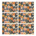 thumbnail image 1 of Pioneer Flower Floral Print Pattern Summer Placemats Table Placemats Set Of 6-Linen Kitchen Washable Placemats Table Mats 12x18 Inch Non-Slip Heat Resistant, 1 of 5