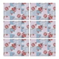 thumbnail image 1 of Pioneer Flower Floral Print Pattern Summer Placemats Table Placemats Set Of 6-Linen Kitchen Washable Placemats Table Mats 12x18 Inch Non-Slip Heat Resistant, 1 of 5