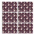 thumbnail image 1 of Pioneer Flower Floral Print Pattern Summer Placemats Table Placemats Set Of 6-Linen Kitchen Washable Placemats Table Mats 12x18 Inch Non-Slip Heat Resistant, 1 of 5