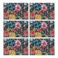 thumbnail image 1 of Pioneer Flower Floral Print Pattern Summer Placemats Table Placemats Set Of 6-Linen Kitchen Washable Placemats Table Mats 12x18 Inch Non-Slip Heat Resistant, 1 of 5