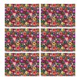 thumbnail image 1 of Pioneer Flower Floral Print Pattern Summer Placemats Table Placemats Set Of 6-Linen Kitchen Washable Placemats Table Mats 12x18 Inch Non-Slip Heat Resistant, 1 of 5
