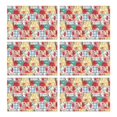 thumbnail image 1 of Pioneer Flower Floral Print Pattern Summer Placemats Table Placemats Set Of 6-Linen Kitchen Washable Placemats Table Mats 12x18 Inch Non-Slip Heat Resistant, 1 of 5