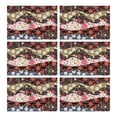 thumbnail image 1 of Pioneer Flower Floral Print Pattern Summer Placemats Table Placemats Set Of 6-Linen Kitchen Washable Placemats Table Mats 12x18 Inch Non-Slip Heat Resistant, 1 of 5