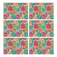thumbnail image 1 of Pioneer Flower Floral Print Pattern Summer Placemats Table Placemats Set Of 6-Linen Kitchen Washable Placemats Table Mats 12x18 Inch Non-Slip Heat Resistant, 1 of 5