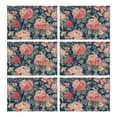 thumbnail image 1 of Pioneer Flower Floral Print Pattern Summer Placemats Table Placemats Set Of 6-Linen Kitchen Washable Placemats Table Mats 12x18 Inch Non-Slip Heat Resistant, 1 of 5