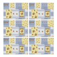 thumbnail image 1 of Pioneer Flower Floral Print Pattern Summer Placemats Table Placemats Set Of 6-Linen Kitchen Washable Placemats Table Mats 12x18 Inch Non-Slip Heat Resistant, 1 of 5