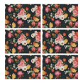 thumbnail image 1 of Pioneer Flower Floral Print Pattern Summer Placemats Table Placemats Set Of 6-Linen Kitchen Washable Placemats Table Mats 12x18 Inch Non-Slip Heat Resistant, 1 of 5