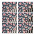 thumbnail image 1 of Pioneer Flower Floral Print Pattern Summer Placemats Table Placemats Set Of 6-Linen Kitchen Washable Placemats Table Mats 12x18 Inch Non-Slip Heat Resistant, 1 of 5