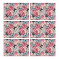 thumbnail image 1 of Pioneer Flower Floral Print Pattern Summer Placemats Table Placemats Set Of 6-Linen Kitchen Washable Placemats Table Mats 12x18 Inch Non-Slip Heat Resistant, 1 of 5