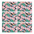 thumbnail image 1 of Pioneer Flower Floral Print Pattern Summer Placemats Table Placemats Set Of 6-Linen Kitchen Washable Placemats Table Mats 12x18 Inch Non-Slip Heat Resistant, 1 of 5