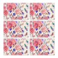thumbnail image 1 of Pioneer Flower Floral Print Pattern Summer Placemats Table Placemats Set Of 6-Linen Kitchen Washable Placemats Table Mats 12x18 Inch Non-Slip Heat Resistant, 1 of 5