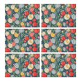 thumbnail image 1 of Pioneer Flower Floral Print Pattern Summer Placemats Table Placemats Set Of 6-Linen Kitchen Washable Placemats Table Mats 12x18 Inch Non-Slip Heat Resistant, 1 of 5