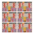 thumbnail image 1 of Pioneer Flower Floral Print Pattern Summer Placemats Table Placemats Set Of 6-Linen Kitchen Washable Placemats Table Mats 12x18 Inch Non-Slip Heat Resistant, 1 of 5