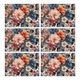thumbnail image 1 of Pioneer Flower Floral Print Pattern Summer Placemats Table Placemats Set Of 6-Linen Kitchen Washable Placemats Table Mats 12x18 Inch Non-Slip Heat Resistant, 1 of 5