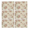 thumbnail image 1 of Pioneer Flower Floral Print Pattern Summer Placemats Table Placemats Set Of 6-Linen Kitchen Washable Placemats Table Mats 12x18 Inch Non-Slip Heat Resistant, 1 of 5