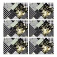 thumbnail image 1 of Pioneer Flower Floral Print Pattern Summer Placemats Table Placemats Set Of 6-Linen Kitchen Washable Placemats Table Mats 12x18 Inch Non-Slip Heat Resistant, 1 of 5