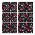 thumbnail image 1 of Pioneer Flower Floral Print Pattern Summer Placemats Table Placemats Set Of 6-Linen Kitchen Washable Placemats Table Mats 12x18 Inch Non-Slip Heat Resistant, 1 of 5