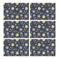 thumbnail image 1 of Pioneer Flower Floral Print Pattern Summer Placemats Table Placemats Set Of 6-Linen Kitchen Washable Placemats Table Mats 12x18 Inch Non-Slip Heat Resistant, 1 of 5