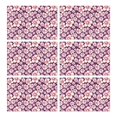 thumbnail image 1 of Pioneer Flower Floral Print Pattern Summer Placemats Table Placemats Set Of 6-Linen Kitchen Washable Placemats Table Mats 12x18 Inch Non-Slip Heat Resistant, 1 of 5