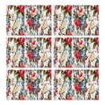 thumbnail image 1 of Pioneer Flower Floral Print Pattern Summer Placemats Table Placemats Set Of 6-Linen Kitchen Washable Placemats Table Mats 12x18 Inch Non-Slip Heat Resistant, 1 of 5