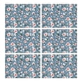thumbnail image 1 of Pioneer Flower Floral Print Pattern Summer Placemats Table Placemats Set Of 6-Linen Kitchen Washable Placemats Table Mats 12x18 Inch Non-Slip Heat Resistant, 1 of 5