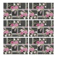 thumbnail image 1 of Pioneer Flower Floral Print Pattern Summer Placemats Table Placemats Set Of 6-Linen Kitchen Washable Placemats Table Mats 12x18 Inch Non-Slip Heat Resistant, 1 of 5