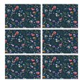 thumbnail image 1 of Pioneer Flower Floral Print Pattern Summer Placemats Table Placemats Set Of 6-Linen Kitchen Washable Placemats Table Mats 12x18 Inch Non-Slip Heat Resistant, 1 of 5