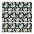 thumbnail image 1 of Pioneer Flower Floral Print Pattern Summer Placemats Table Placemats Set Of 6-Linen Kitchen Washable Placemats Table Mats 12x18 Inch Non-Slip Heat Resistant, 1 of 5
