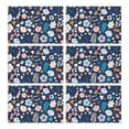thumbnail image 1 of Pioneer Flower Floral Print Pattern Summer Placemats Table Placemats Set Of 6-Linen Kitchen Washable Placemats Table Mats 12x18 Inch Non-Slip Heat Resistant, 1 of 5