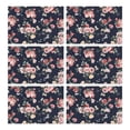 thumbnail image 1 of Pioneer Flower Floral Print Pattern Summer Placemats Table Placemats Set Of 6-Linen Kitchen Washable Placemats Table Mats 12x18 Inch Non-Slip Heat Resistant, 1 of 5