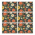thumbnail image 1 of Pioneer Flower Floral Print Pattern Summer Placemats Table Placemats Set Of 6-Linen Kitchen Washable Placemats Table Mats 12x18 Inch Non-Slip Heat Resistant, 1 of 5