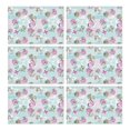 thumbnail image 1 of Pioneer Flower Floral Print Pattern Summer Placemats Table Placemats Set Of 6-Linen Kitchen Washable Placemats Table Mats 12x18 Inch Non-Slip Heat Resistant, 1 of 5