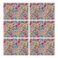 thumbnail image 1 of Pioneer Flower Floral Print Pattern Summer Placemats Table Placemats Set Of 6-Linen Kitchen Washable Placemats Table Mats 12x18 Inch Non-Slip Heat Resistant, 1 of 5