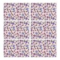 thumbnail image 1 of Pioneer Flower Floral Print Pattern Summer Placemats Table Placemats Set Of 6-Linen Kitchen Washable Placemats Table Mats 12x18 Inch Non-Slip Heat Resistant, 1 of 5