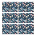 thumbnail image 1 of Pioneer Flower Floral Print Pattern Summer Placemats Table Placemats Set Of 6-Linen Kitchen Washable Placemats Table Mats 12x18 Inch Non-Slip Heat Resistant, 1 of 5