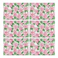 thumbnail image 1 of Pioneer Flower Floral Print Pattern Summer Placemats Table Placemats Set Of 6-Linen Kitchen Washable Placemats Table Mats 12x18 Inch Non-Slip Heat Resistant, 1 of 5