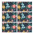 thumbnail image 1 of Pioneer Flower Floral Print Pattern Summer Placemats Table Placemats Set Of 6-Linen Kitchen Washable Placemats Table Mats 12x18 Inch Non-Slip Heat Resistant, 1 of 5