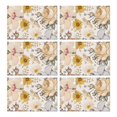 thumbnail image 1 of Pioneer Flower Floral Print Pattern Summer Placemats Table Placemats Set Of 6-Linen Kitchen Washable Placemats Table Mats 12x18 Inch Non-Slip Heat Resistant, 1 of 5