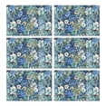 thumbnail image 1 of Pioneer Flower Floral Print Pattern Summer Placemats Table Placemats Set Of 6-Linen Kitchen Washable Placemats Table Mats 12x18 Inch Non-Slip Heat Resistant, 1 of 5