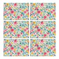 thumbnail image 1 of Pioneer Flower Floral Print Pattern Summer Placemats Table Placemats Set Of 6-Linen Kitchen Washable Placemats Table Mats 12x18 Inch Non-Slip Heat Resistant, 1 of 5