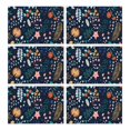 thumbnail image 1 of Pioneer Flower Floral Print Pattern Summer Placemats Table Placemats Set Of 6-Linen Kitchen Washable Placemats Table Mats 12x18 Inch Non-Slip Heat Resistant, 1 of 5